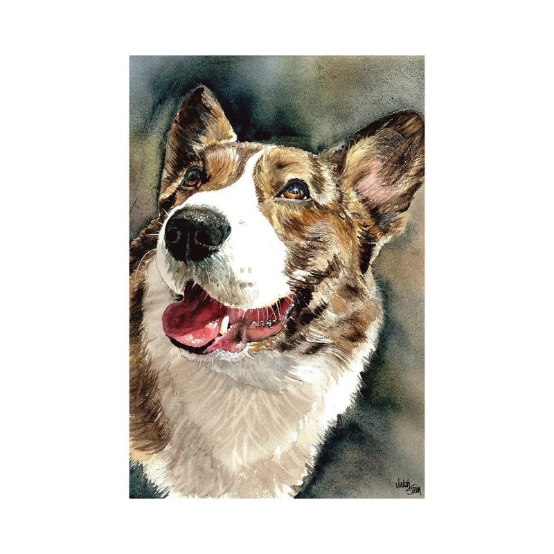 Welsh Corgi - Rhys by Judith Stein - Wrapped Canvas Gallery-Wrapped Canvas Giclée, 12cm H x 8cm W