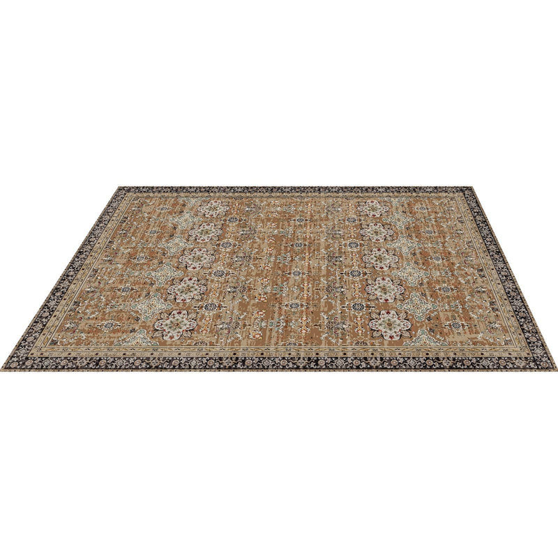 Large Area Rug 8 X 10 Ft Anti-Skid Tear-Resistant Floor Mat Vintage Brown Green, Rectangle 8' x 10'