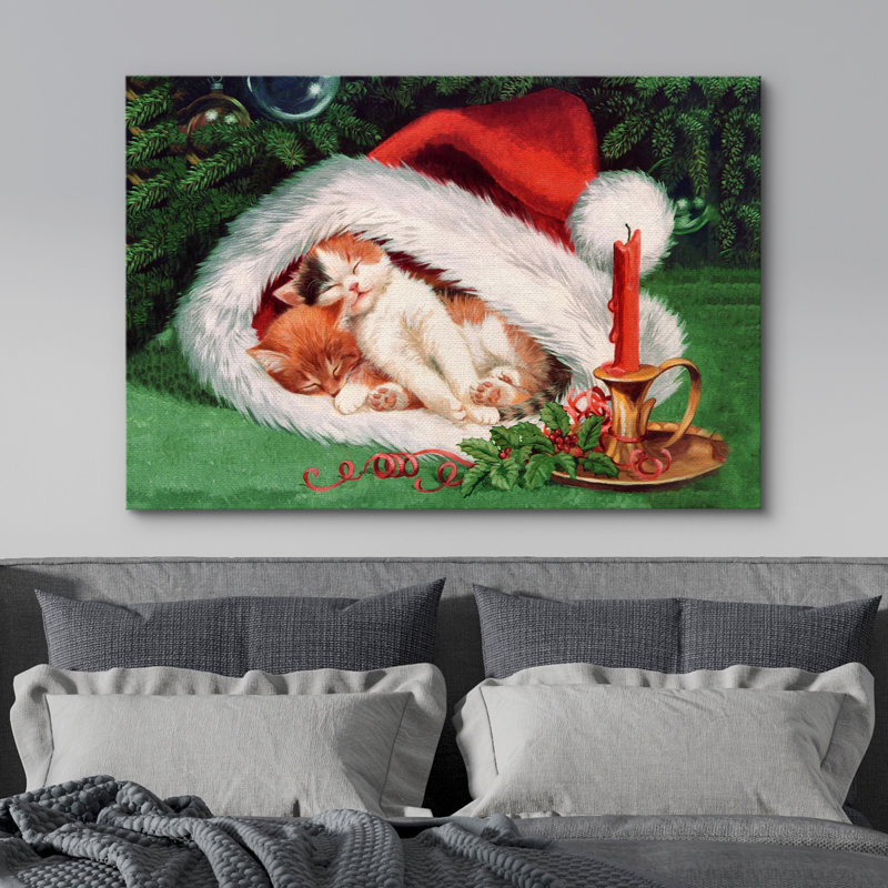 Merry Christmas - reproduction sur toile tendue, L 18 po x H 12 po