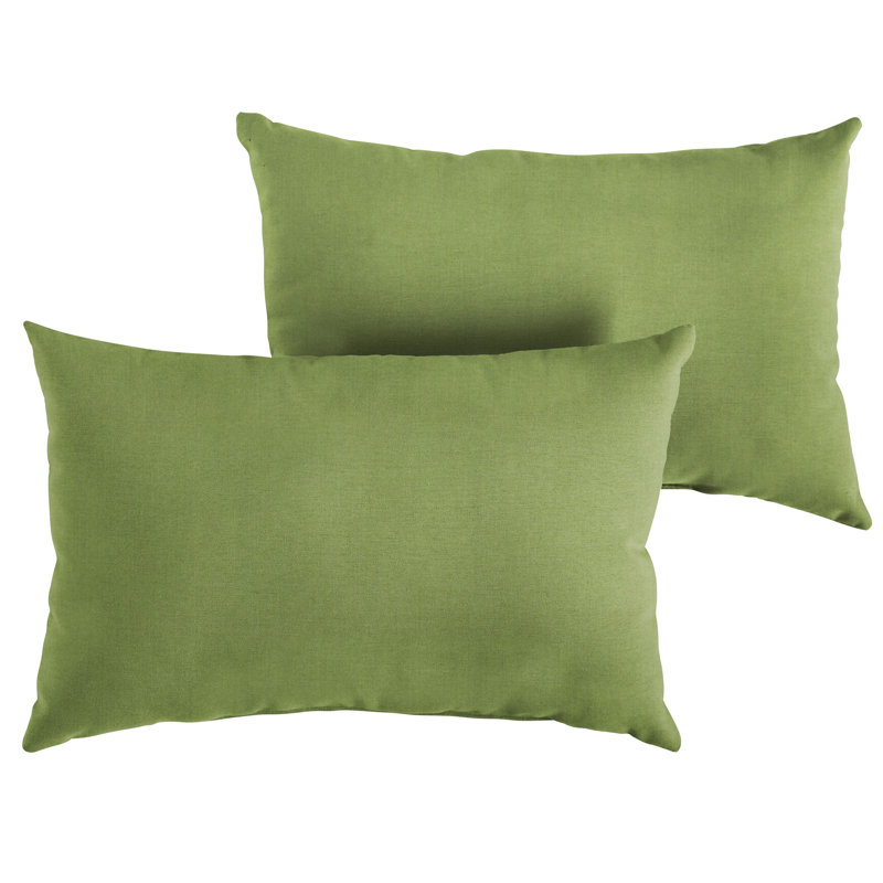 Outdoor Sunbrella Lumbar Pillow, Cilantro Green KE, 16"H x 26"W