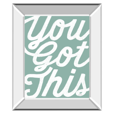 Motivation, art mural - 22 po x 26 po - Cadre en miroir