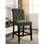 Chaises de salle à manger rembourrées en tissu 2 pièces, couleur noir et gris antique, dossier capitonné, siège rembourré, bois massif, 2 pièces glamour