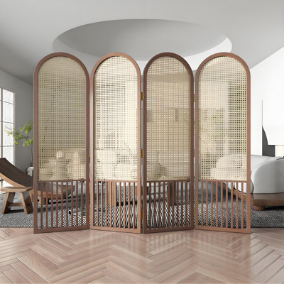 Rattan Wooden Folding Screen