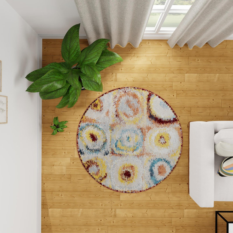 Tiles Kamala Washable Rug, Round 5'3"