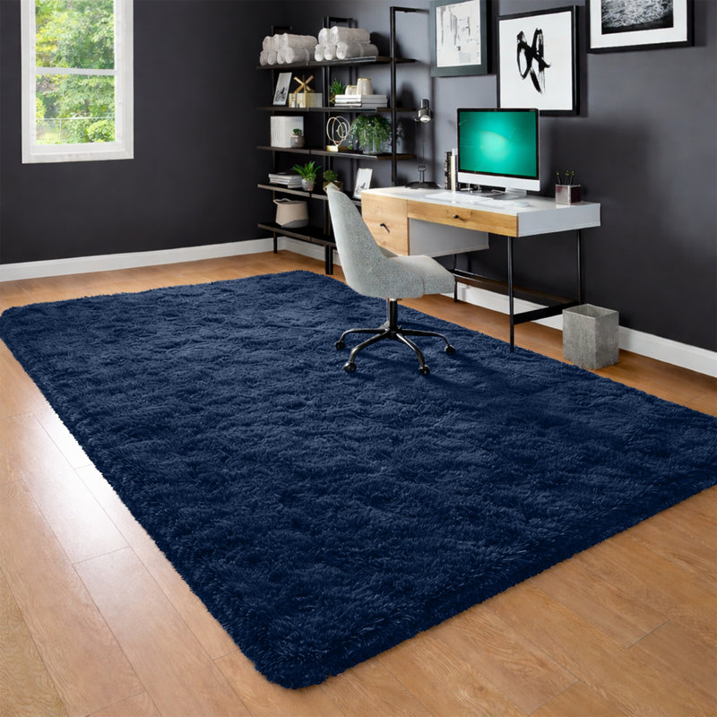 Standard Shag Area Rug, Rectangle 80 x 150 cm, Navy