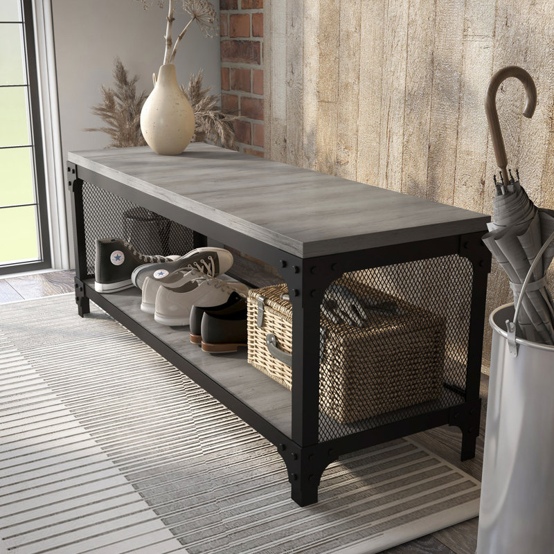 Ragen Storage Bench, Vintage Gray Oak