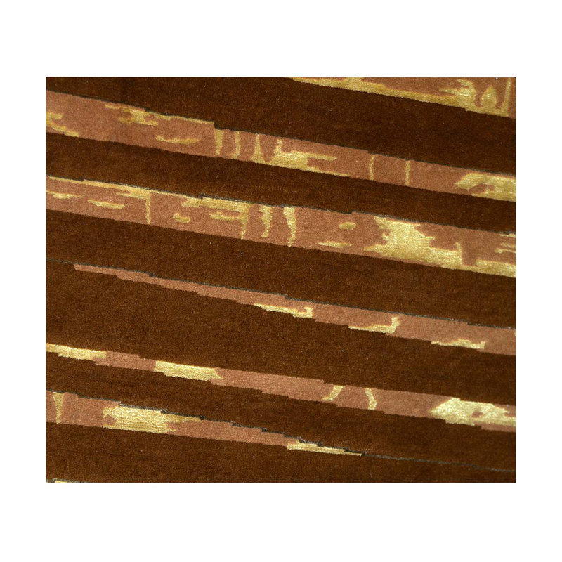 Tapis brun foncé / doré de haute qualité noué à la main
