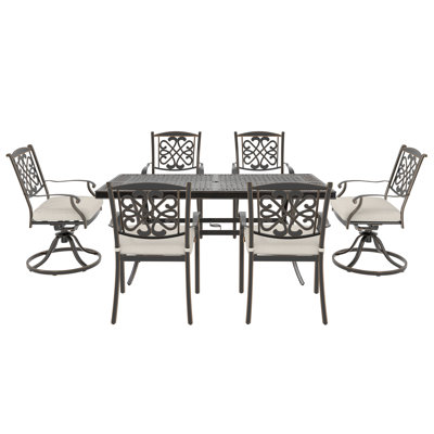 6 - Person Patio Dining Set with Rectangular Table , Cushions Included