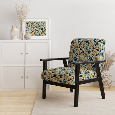 Soft Botanical Hues - Chaise d'appoint rembourrée à motif botanique et motif