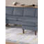 Ensemble de canapé d'angle en U 3 pièces en velours côtelé gris foncé, 3 pièces