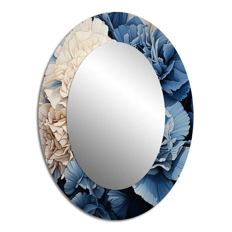 Miroir mural blanc et blanc avec œillets Arrangement VI, 40 po x 30 po