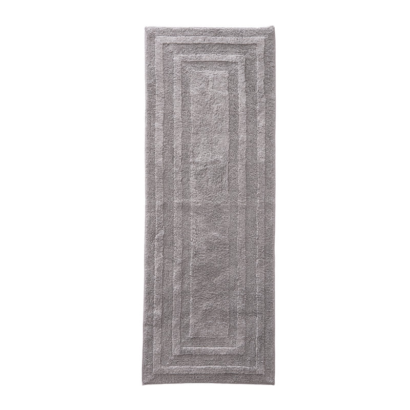Eddie Bauer Logan Cotton Bath Rug Runner, Chrome Gray, 40" L x 24" W