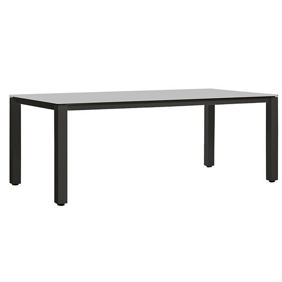 Machar Outdoor Dining Table, Nordic Black HPL, 39.38" W x 94.5" L x 29.5" H, Anthracite
