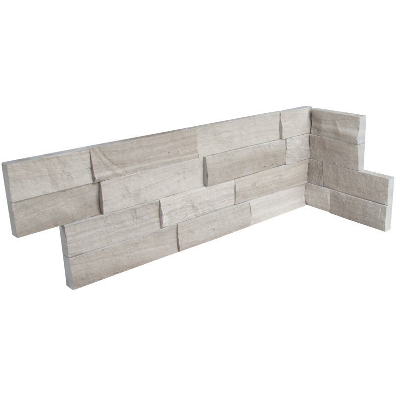 Carrelage mural de coin en pierre naturelle 6 po x 18 po Stonecrest, Cindero