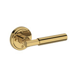 Riddling Privacy Lever with Stepped Round Rose in Lifetime (PVD) Polished Nickel