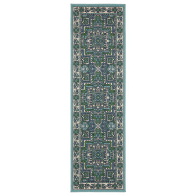 Tapis bleu / vert Aganlane
