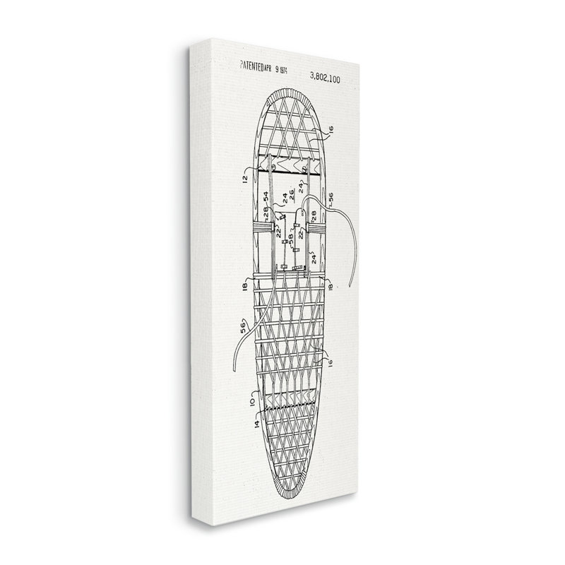 «Snowshoe Winter Winter Blueprint on Canvas», impression, H 48 po x l 20 po x P 1,5 po