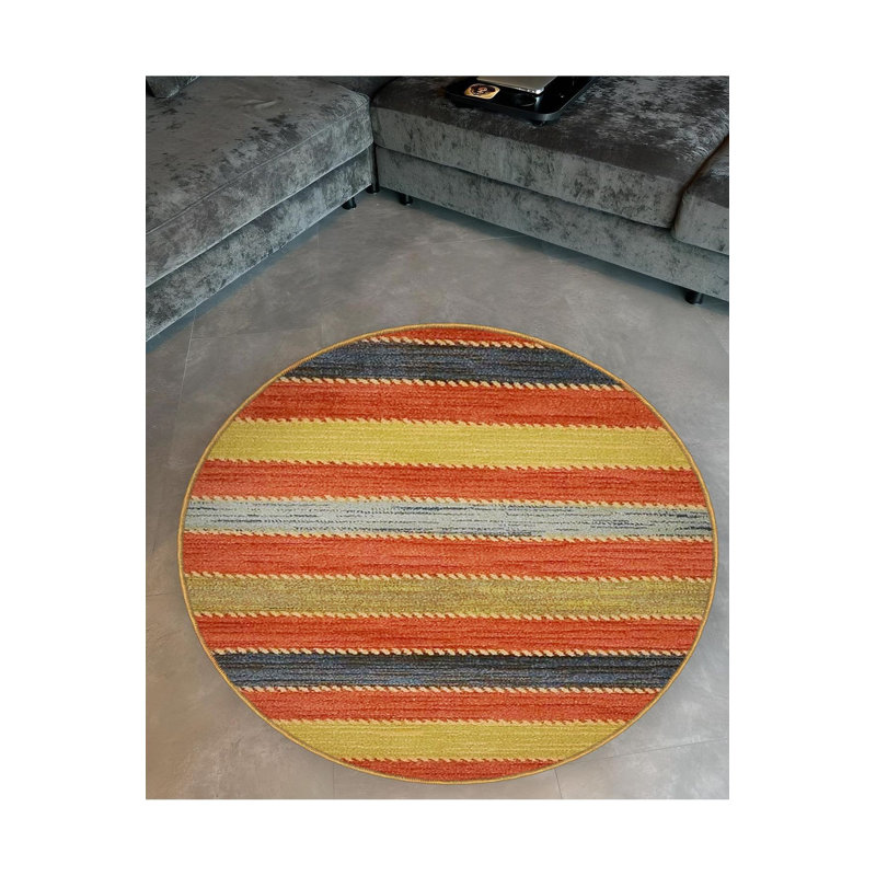 Tapis rond lavable à la machine, Sous-tapis rond 4 pi 11 po inclus