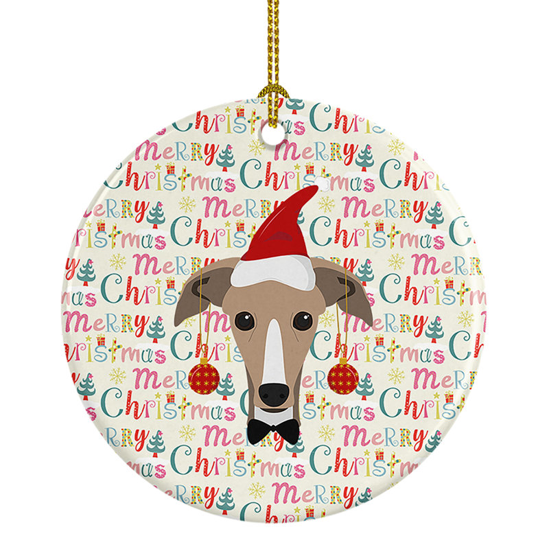 Ornement suspendu Greyhound Merry Christmas