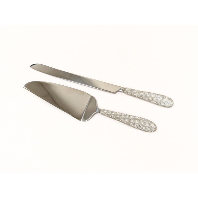 Cake Server Set With Crystal Accent Handles