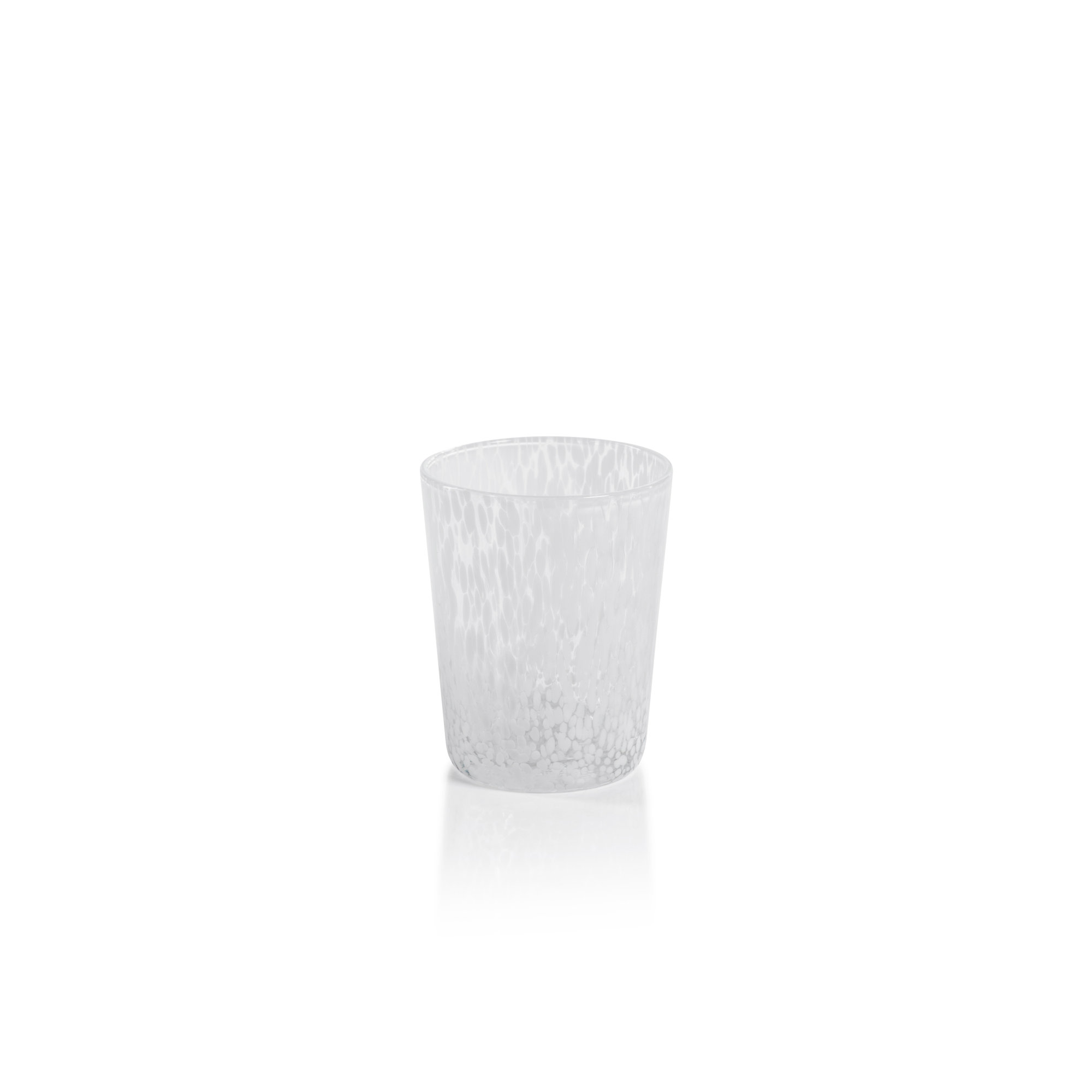 Buck Speckled Glass Tumblers, Set of 6, White
