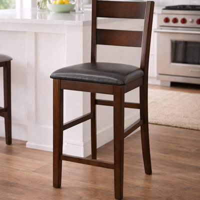 Abdulkadyr Upholstered Faux Leather Counter Stool