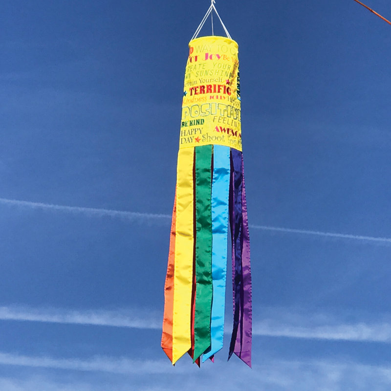 Colorful 40-Inch Polyester Outdoor Windsock with Embroidered Accents