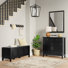 Connaught Solid Wood 51 Inch Wide Storage Bench Trunk And 40 Inch Wide Storage Cabinet In Black
