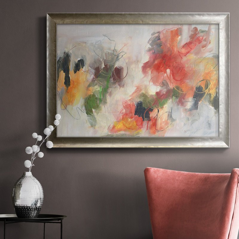«Abstract Floral Delight II», peinture sur toile encadrée, L 20 po x H 16 po