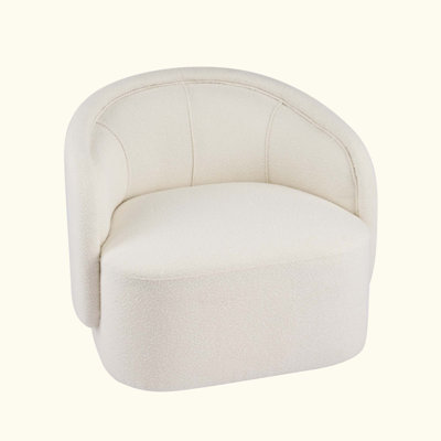 Accent Chair Curved Boucle