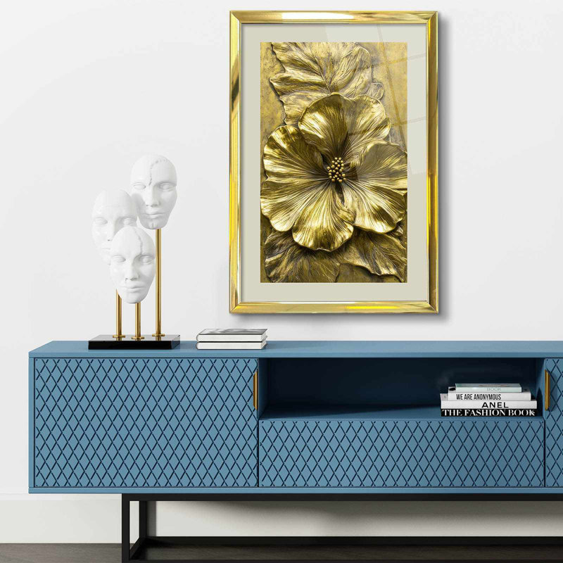 Élégante peinture décorative encadrée, 17,0 po x 25,6 po | 100% verre acrylique (épaisseur: 0,04 pouce) et cadre en bois massif (épaisseur: 1,0 pouce) | Art mural parfait pour le salon, la chambre à coucher et le bureau