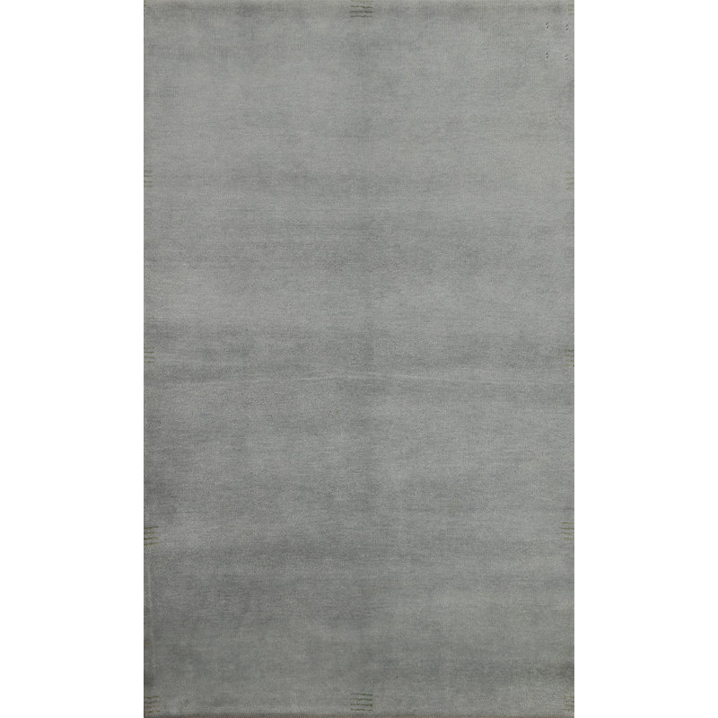 Contemporary Gray Gabbeh Oriental Wool Rug 4x6