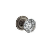 Crystal Privacy Door Knob with Traditional Arch Rose