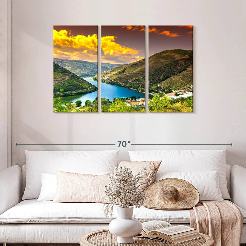 Scène de coucher de soleil dans la vallée du Douro à Alvord, H 28 po x l 45 po