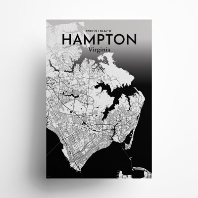 Hampton, carte de la ville, impression
