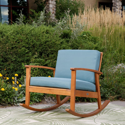 Buecker Rocking Solid Wood Chair with Cushions