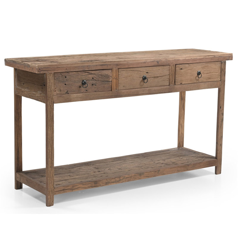 Console avec tiroirs, bois