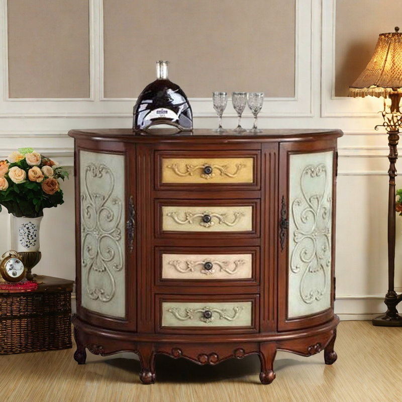 Buffet décoratif demi-rond sculpté