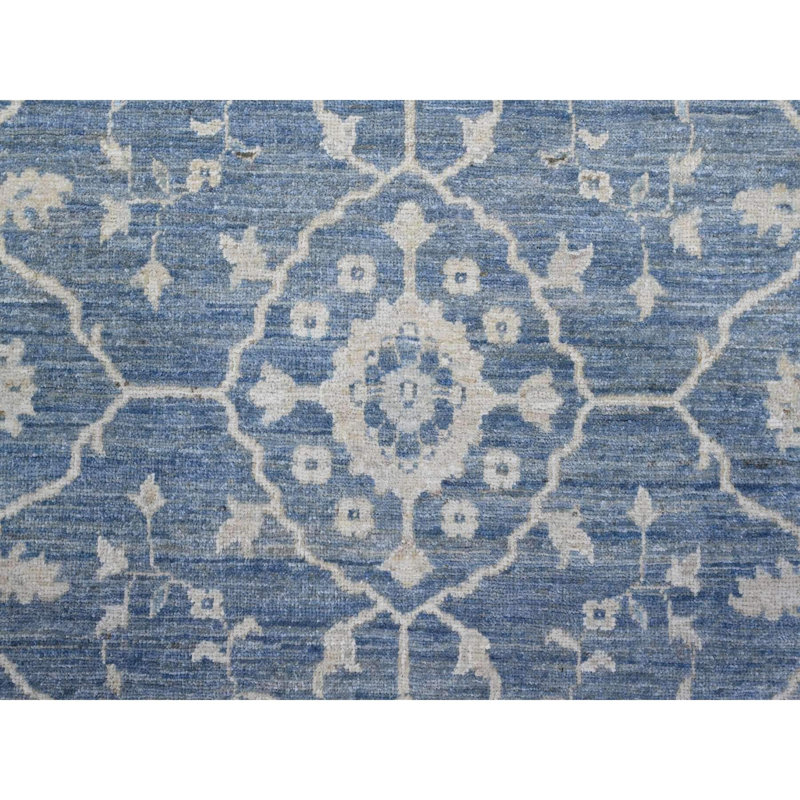 Tapis en laine de Peshawar nouÃ© Ã  la main, bleu, allongÃ© et Ã©troit, surdimensionnÃ©, 9 pi 10 po x 20 pi 3 po - CD32EC369CCE489198947294928D07B5
