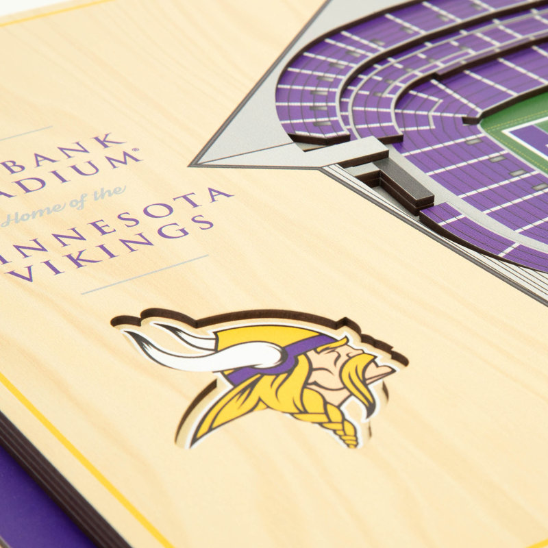 Art mural NFL 5 couches Stadiumview, Vikings du Minnesota, Bleu sarcelle