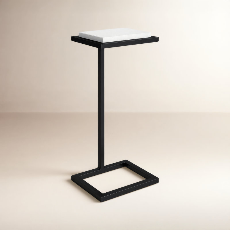 FURNITURE, White Marble/Satin Black