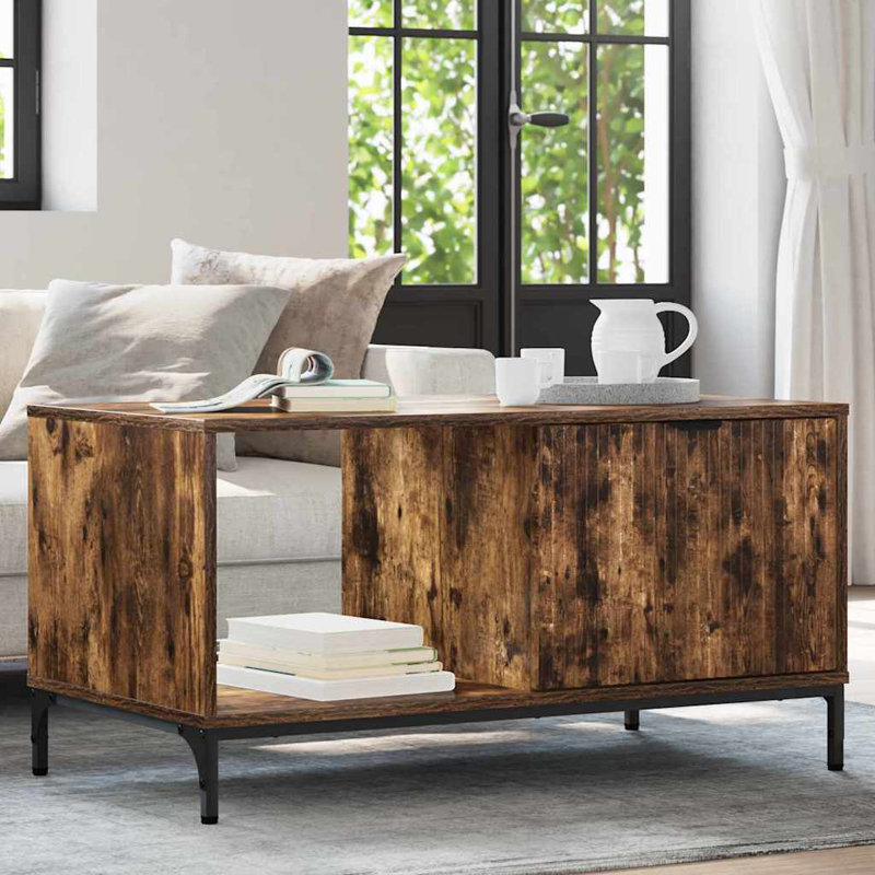 Coffee Table with Storage, Smoked Oak