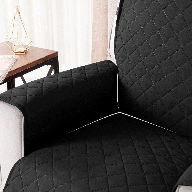 Housse pour fauteuil inclinable résistant à l'eau, housses antidérapantes pour fauteuil inclinable avec poche, housse de canapé inclinable lavable, protecteur de mobilier pour enfants, animaux de compagnie (petit, noir)