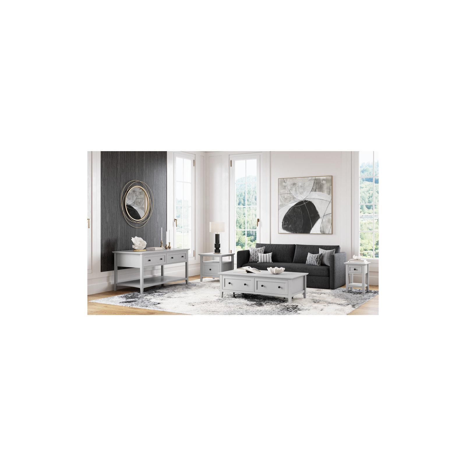 Renee Square End Table, Gray