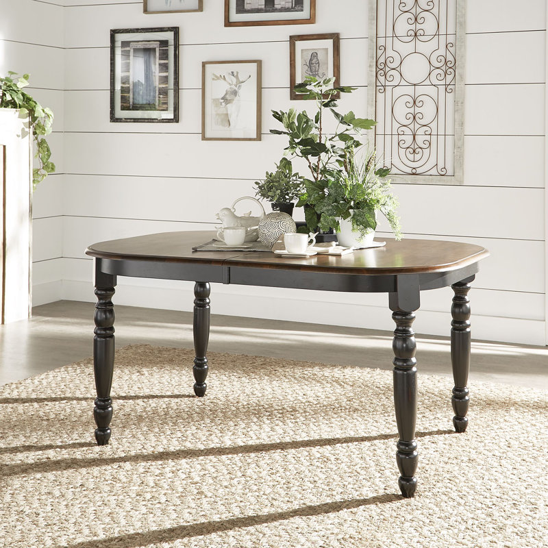 Extendable Dining Table, Antique Black