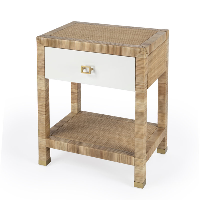 Corfu 1 Drawer Natural Rattan Nightstand