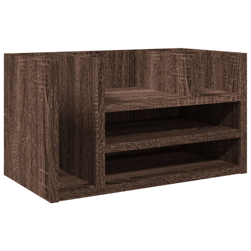 Desk Organiser 44.5X24x25 Cm Engineered Wood, Brown Oak