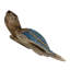 Figurine décorative de tortue marine en bois bleu côtier, avec détails sculptés blanchis à la chaux, 30 cm de large