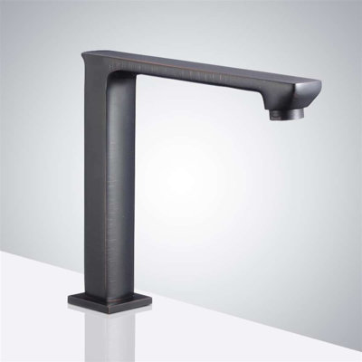  Robinet de lavabo de salle de bain mains libres automatique commercial avec finition bronze huilé - Capteur infrarouge sans contact pour l'hygiène, la conservation de l'eau et une installation facile