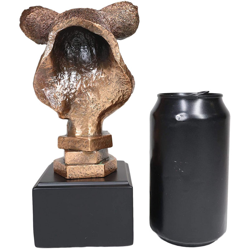 Statue de résine de buste de koala australien exotique en résine au fini électroplaqué en bronze avec base de trophée noir animal Marsupial Bears